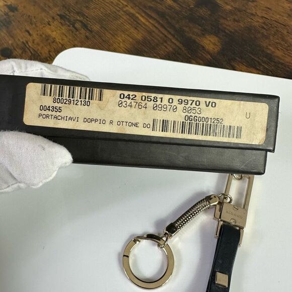 Gucci Bicolor Long Porte Cles Keychain Leather Metal With Pouch And‎ Box - Picture 8 of 12